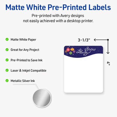 Avery Rectangle Multipurpose Labels, 4 x 3-1/3, White, 40/Pack (19479370434)