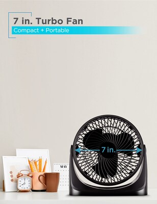 Black & Decker 7" Desk Fan, 3-Speed, Black (BFTU107)