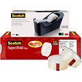 Scotch® Super-Hold Tape with Dispenser, 3/4 x 27.7 yds., 10 Rolls (700K10C18BLK)