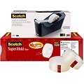 Scotch Super-Hold Tape with Dispenser, 3/4 x 27.7 yds., 10 Rolls (700K10C18BLK)