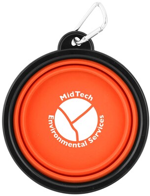 Custom Collapsible Silicone Pet Bowl With Carabiner