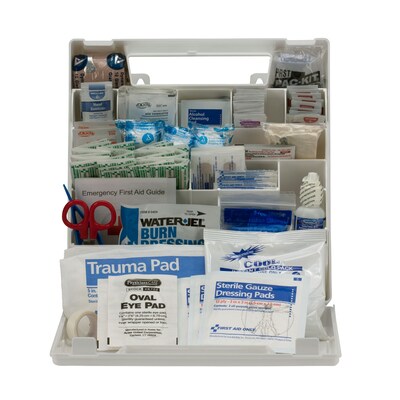 First Aid Only Plastic First Aid Kit, ANSI 2015 Class A+, 50 People, 183 Pieces (90639)