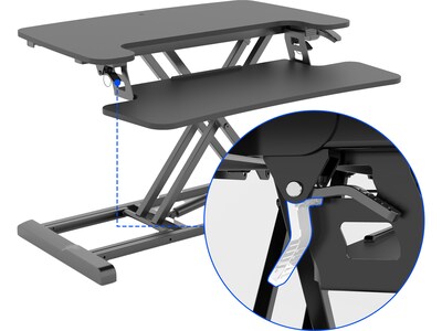 FlexiSpot M7 Series 28"W Manual Rectangular Adjustable Standing Desk Converter, Black (M7-E-28B)