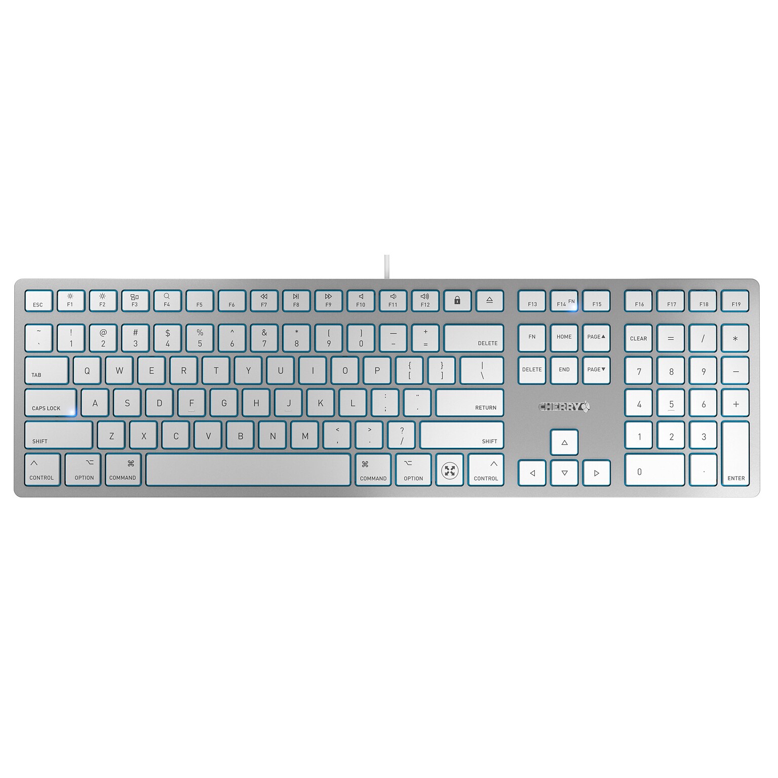 Cherry KC 6000C for Mac Wired Keyboard, White/Silver (JK-1620US-1)