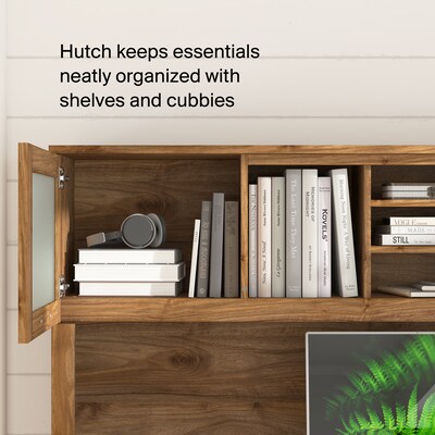 Bush Home Somerset 72" W L Shaped Computer Desk with Hutch, Fresh Walnut (SET001FW)