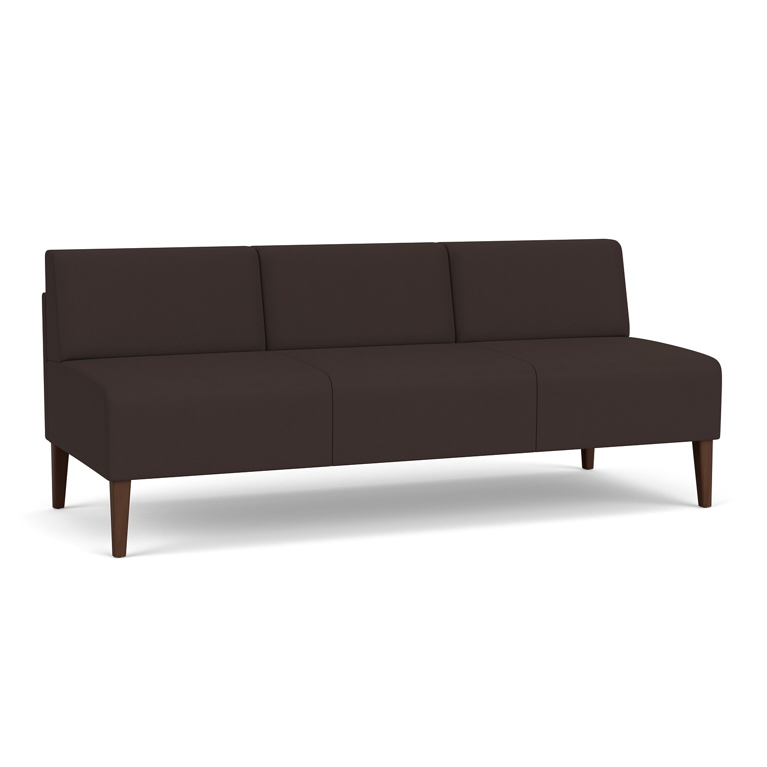 Lesro Luxe 72W Fabric Sofa, Open House Coffee Bean/Riftwood Walnut (LX1602.FRW-01OHCB)
