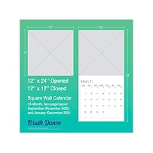 2024 Brush Dance Inspired Living 12 x 12 Monthly Wall Calendar (9781975469955)