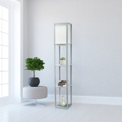 Creekwood Home Classix 62.5" Floor Lamp with Rectangular Shade, Gray (CWF-3009-GY-LB)