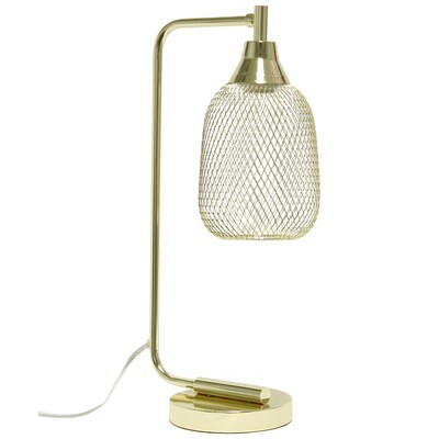 Lalia Home Industrial Mesh Desk Lamp, Gold (LHD-2000-GL)