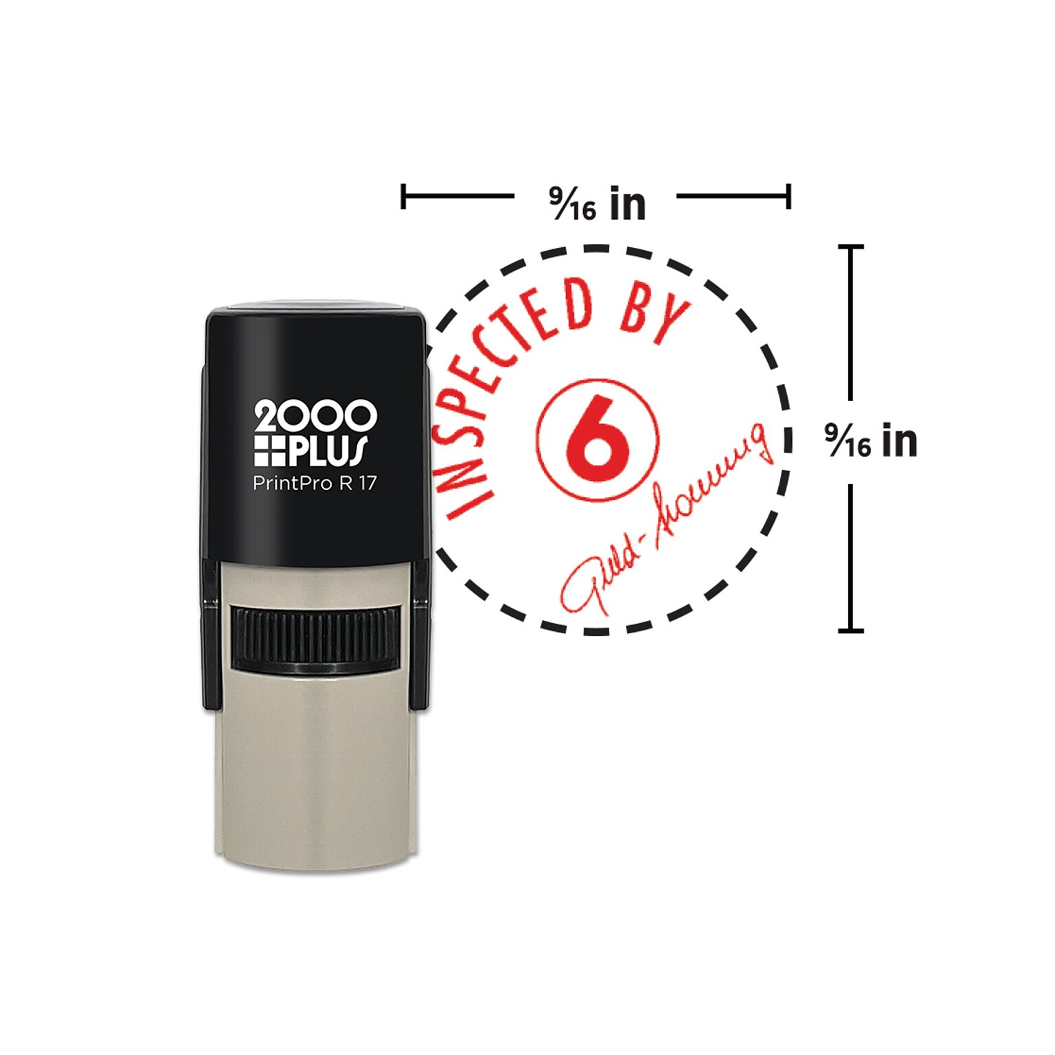 Custom 2000 Plus® Self-Inking Printer R17 Round Stamp, 0.56 Diameter