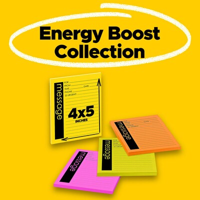 Post-it Super Sticky Telephone Message Pad, 4 x 5, Multicolor, 50 Sheets/Pad, 4 Pads/Pack (7679-4)