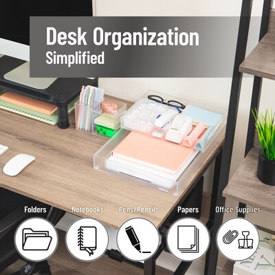Mind Reader 3-Piece Desk Organizer Set, Clear (TRU3PC-CLR)