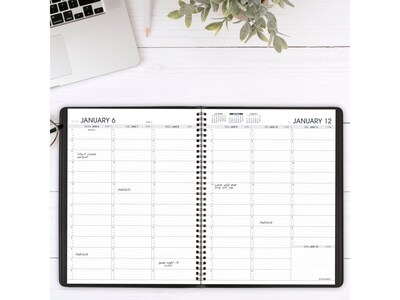 2025 AT-A-GLANCE 8.25 x 11 Weekly Appointment Book, Faux Leather Cover, Black (70-950-05-25)