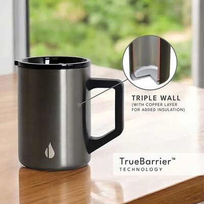 Elemental Summit Stainless Steel Travel Mug, 16 oz., Teakwood (EMLEM16WD1)