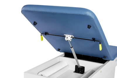 Viva Comfort Slimline Exam Table Base with Leg Rest, Step Stool, Drawers, Stirrups, 420 lbs Capacity, Blue (ADI996-FBSU-M2-BLU)