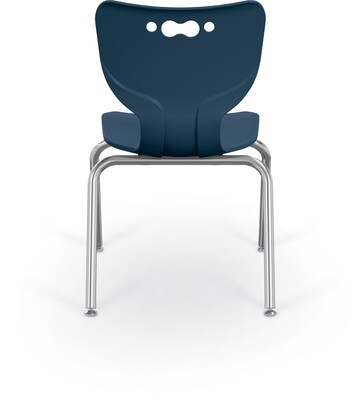 MooreCo 14 Hierarchy Student Chair with 4 Legs, Navy/Chrome Base (703673595414)
