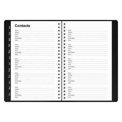 2027 Staples 5" x 8" Weekly & Monthly Appointment Book, Faux Leather Cover, Black (ST58454-27)