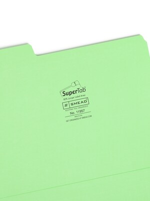 Smead SuperTab File Folders, 1-Tab, Letter Size, Assorted, 24/Pack (11957)