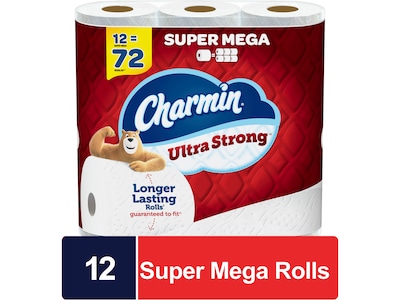 Charmin Ultra Strong Super Mega Toilet Paper, 2-Ply, White, 363 Sheets/Roll, 12 Rolls/Pack (04311)