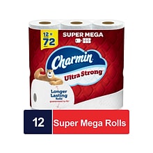 Charmin Ultra Strong Super Mega Toilet Paper, 2-Ply, White, 363 Sheets/Roll, 12 Rolls/Pack (04311)