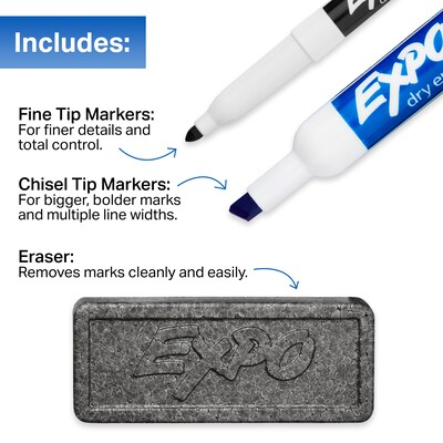 Expo Assorted Starter Set, Mixed Tip, Assorted Colors, 11/Pack (2201149)