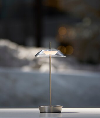 Adesso ADS360 Ako 12"H LED Table Lamp, Steel/Clear Acrylic (AD9206-22)