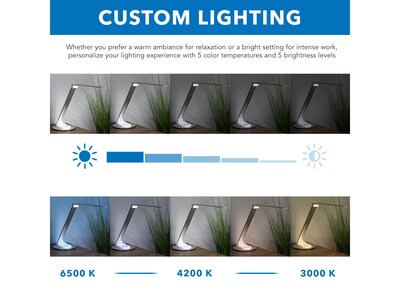 Mount-It! LED Desk Lamp, 16.54", Silver/White (TS-7009)