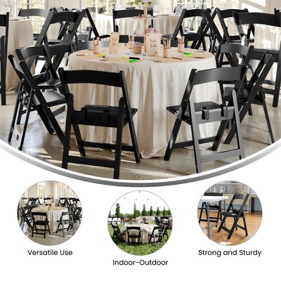 Flash Furniture HERCULES Resin Kids Folding Chairs with Black Vinyl Padded Seat, 2-Pieces (2LEL1KBK)