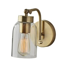 Adesso Bristol 1-Light Incandescent Bulb Armed Sconce, Antique Brass (4286-21)