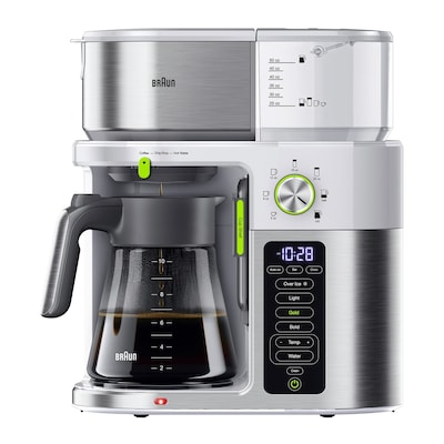 Braun MultiServe 10-Cup Automatic Drip Coffee Maker, White (KF9150WH)