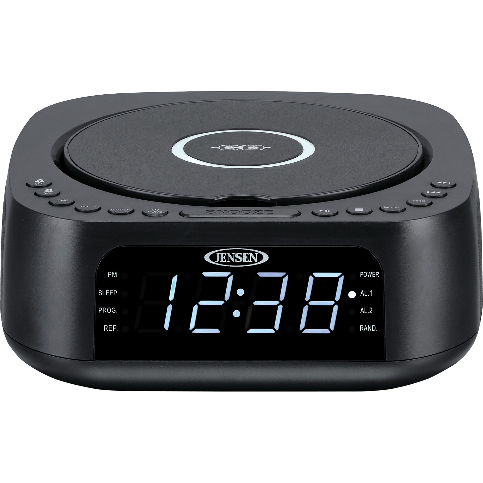 Jensen Stereo Digital Dual Alarm Clock Radio, Black (JCR-375)