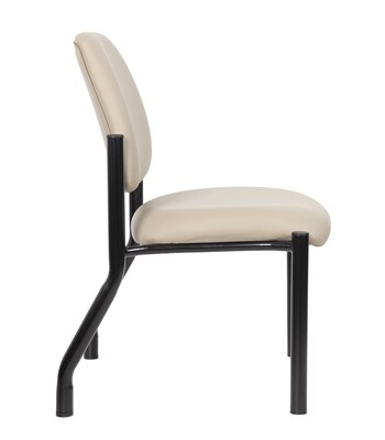 Boss Office Products Bariatric Armless Vinyl Guest Chair, 400 lb. Capacity, Beige (B9595AM-BG-400)