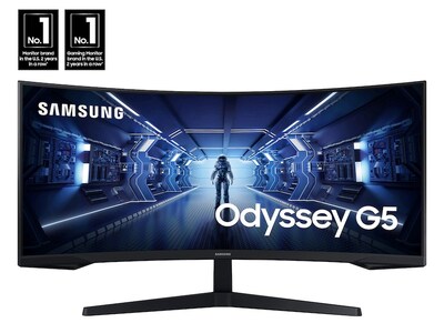 Samsung Odyssey G5 34 Curved WQHD 165Hz LED Gaming Monitor, HDR10, Black (LC34G55TWWNXZA)