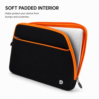 Vangoddy 17" Laptop Sleeve, Black/Orange (NBKLEA259)