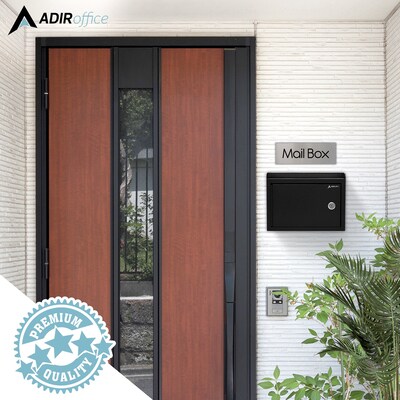 AdirOffice Indoor/Outdoor Wall Mounted Drop Box, Black (631-02-BLK)