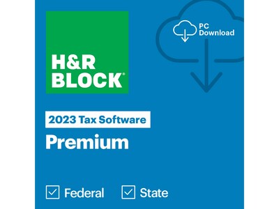 H&R Block Tax Software Premium 2023 for 1 User, Windows, Download (1516800-23)