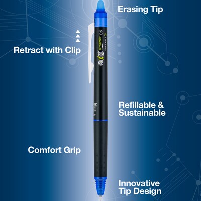 Pilot FriXion Synergy Clicker Erasable Gel Pen, Extra Fine Point, 0.5mm, Blue Ink, Dozen (17369)