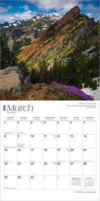 2026 BrownTrout Washington Wild & Scenic 12" x 12" Monthly Wall Calendar (9798330706181)