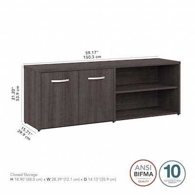 Bush Business Furniture Studio A 21" Low Storage Cabinet with 4 Shelves and Doors, Storm Gray (SDS160SG-Z)