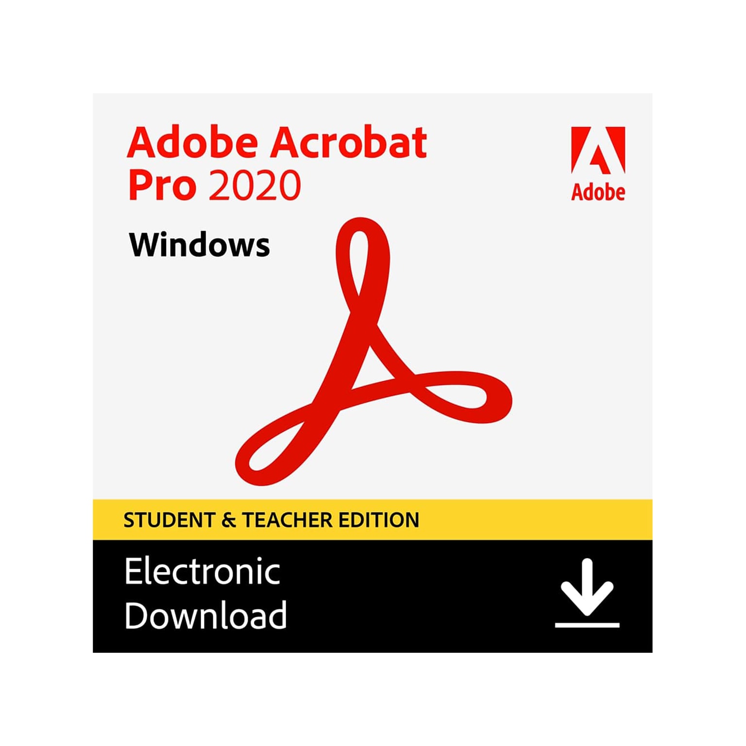 Adobe Acrobat Pro 2020 Student & Teacher Edition for 1 User, Windows, Download (ADO951800V519)