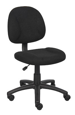 Boss Armless Ergonomic Fabric Swivel Task Chair, Black (B315-BK)