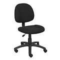 Boss Armless Ergonomic Fabric Swivel Task Chair, Black (B315-BK)