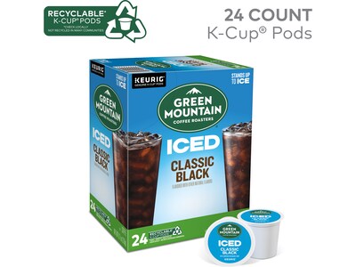 Green Mountain Coffee Roasters Classic Black Iced Coffee Keurig® K-Cup® Pods, Medium Roast, 24/Box (5000372042)