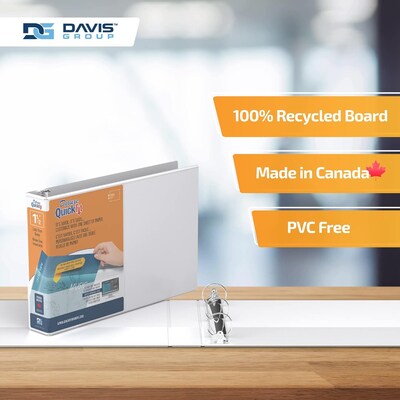 Davis Group QuickFit Heavy Duty 1 1/2" 3-Ring Standard Binders, White, 4/Pack (97120-04)