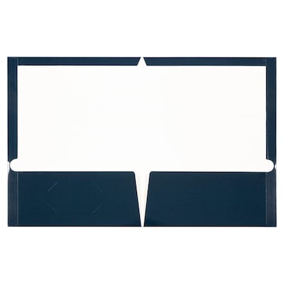 JAM Paper Glossy 2 Pocket Cardstock Presentation Folder, Navy Blue, 100/Box (5042523B)