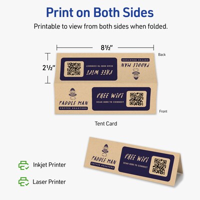 Avery Matte General Use Blank Cards, Kraft Brown, 50/Pack (95329)