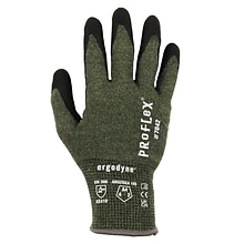 Ergodyne ProFlex 7042 Nitrile Coated Cut-Resistant Gloves, ANSI A4, Heat Resistant, Green, Large, 12
