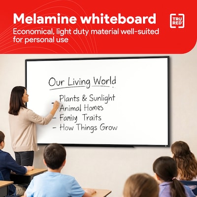TRU RED™ Melamine Dry Erase Board, Black Frame, 5' x 3' (TR59359)