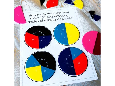 hand2mind Rainbow Angle Circles, 36 Pieces/Pack (91486)