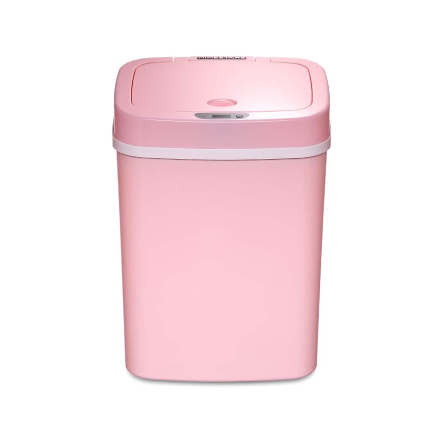 Nine Stars Plastic Sensor Trash Can, 3.2-Gallon, Pink (DZT-12-5PK)